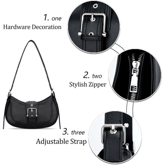 Versatile Crescent Hobo Bag for Women - Lightweight & Roomy for Essentials - Picture 5 of 7